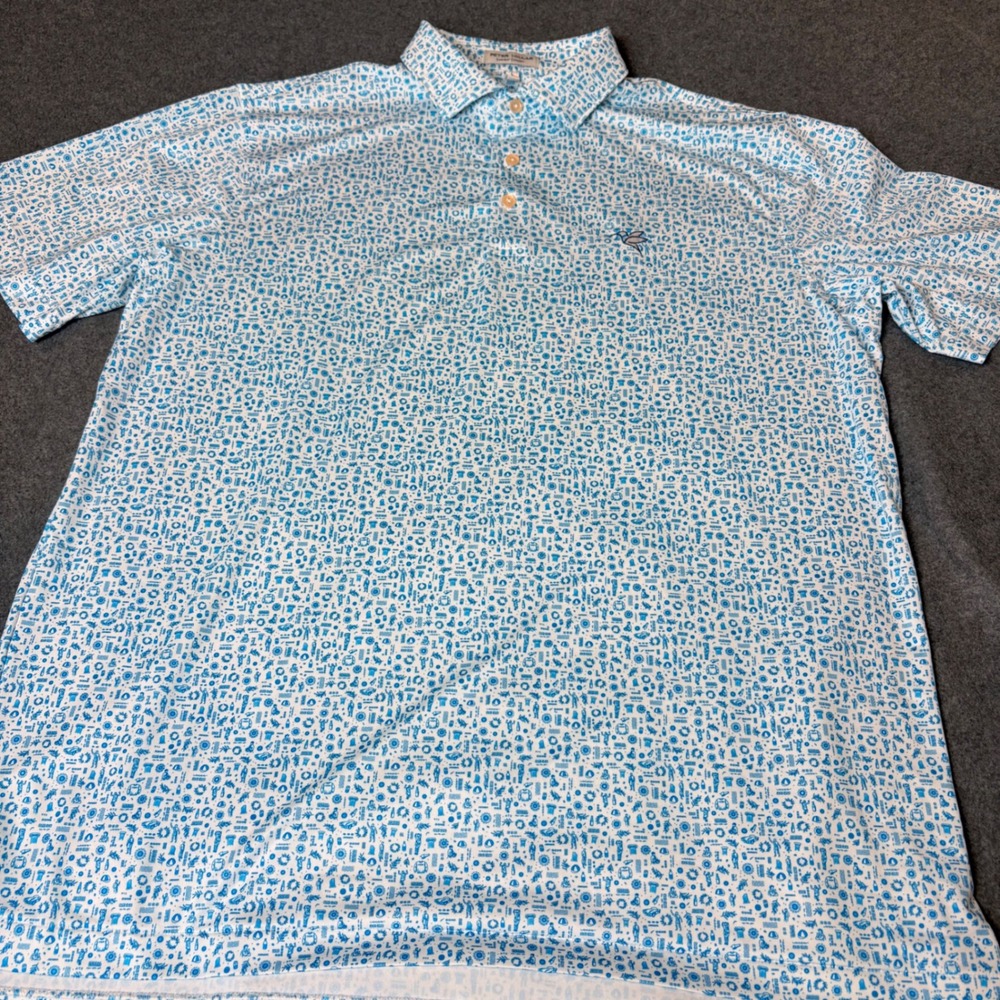 Peter Millar Summer Comfort Mens L Toga Party Performance Golf Polo MS25EK31S